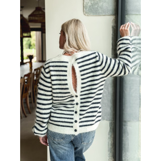 Pull ligné Louella - Ecru/Bleu marine