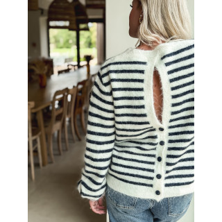 Pull ligné Louella - Ecru/Bleu marine