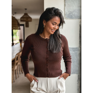 Blouse côtelée Maïlse - Chocolat