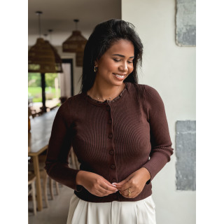 Blouse côtelée Maïlse - Chocolat