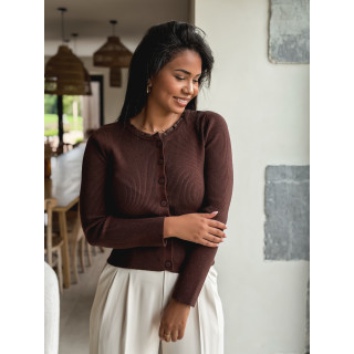 Blouse côtelée Maïlse - Chocolat