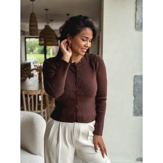 Blouse côtelée Maïlse - Chocolat