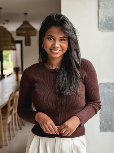 Blouse côtelée Maïlse - Chocolat