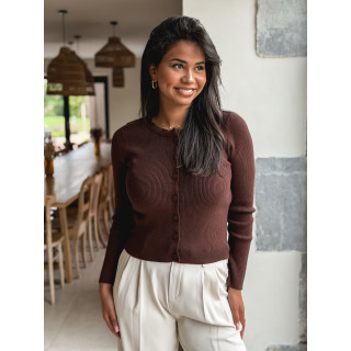 Blouse côtelée Maïlse - Chocolat
