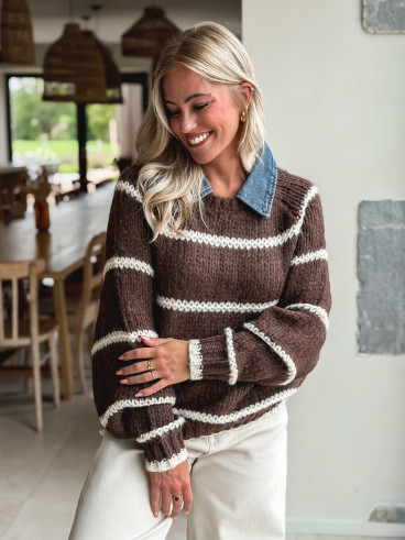 Pull Karolane - chocolat/Ecru Pull Karolane - chocolat/Ecru