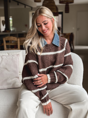 Pull Karolane - chocolat/Ecru Pull Karolane - chocolat/Ecru