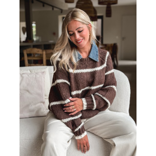 Pull Karolane - chocolat/Ecru