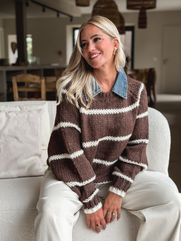 Pull Karolane - chocolat/Ecru Pull Karolane - chocolat/Ecru