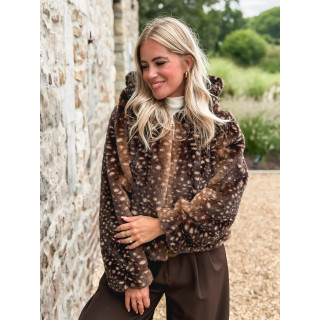 Veste courte à motifs Cléora - Chocolat