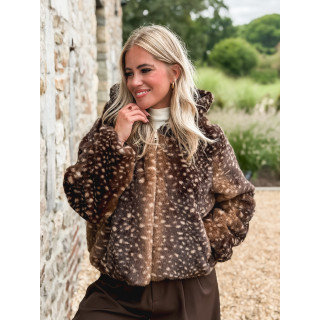 Veste courte à motifs Cléora - Chocolat