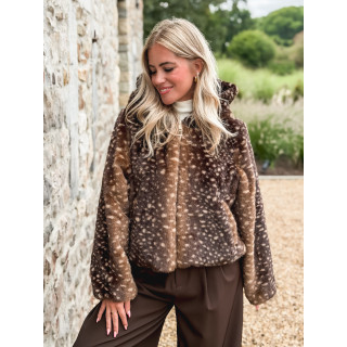 Veste courte à motifs Cléora - Chocolat
