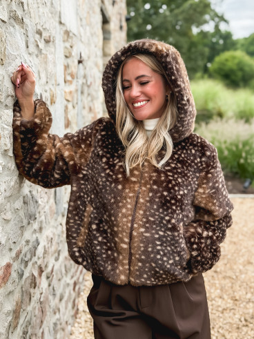Veste courte à motifs Cléora - Chocolat Veste courte à motifs Cléora - Chocolat