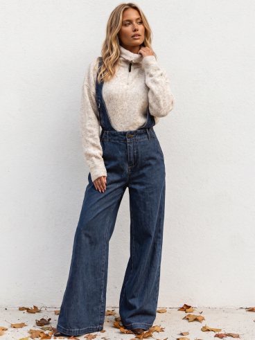 Salopette en jeans Analia - Bleu
