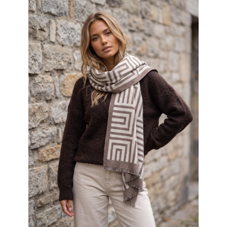 Echarpe à motifs Floresia - Beige/Taupe