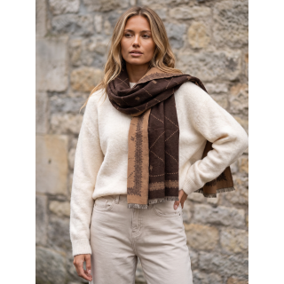 Echarpe à motifs Jannie - Chocolat