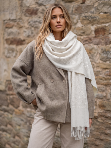 Echarpe à motifs Alzina - Blanc