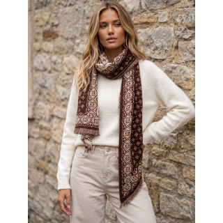 Echarpe à motifs Yara - Chocolat