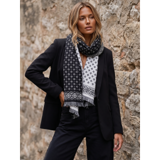 Echarpe à motifs Yara - Noir