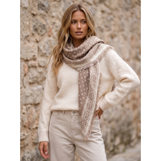 Echarpe à motifs Yara - Beige