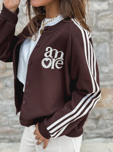 Gilet Hérisia - Chocolat/Blanc