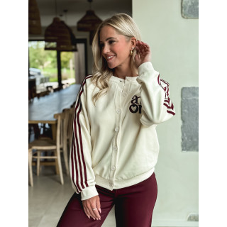 Gilet Hérisia - Ecru/Bordeaux