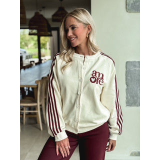 Gilet Hérisia - Ecru/Bordeaux