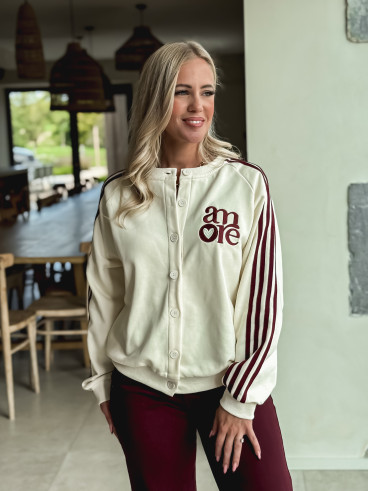 Gilet Hérisia - Ecru/Bordeaux