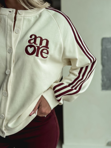 Gilet Hérisia - Ecru/Bordeaux