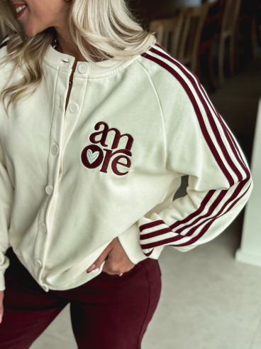 Gilet Hérisia - Ecru/Bordeaux