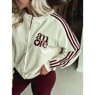 Gilet Hérisia - Ecru/Bordeaux