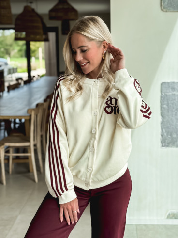 Gilet Hérisia - Ecru/Bordeaux