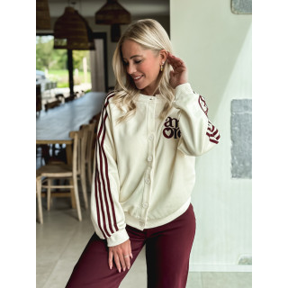 Gilet Hérisia - Ecru/Bordeaux