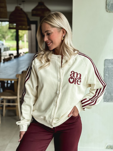 Gilet Hérisia - Ecru/Bordeaux