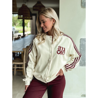 Gilet Hérisia - Ecru/Bordeaux