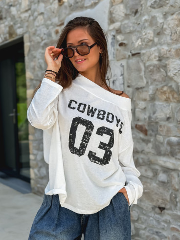 Blouse "Cowboys 03" - Blanc Blouse "Cowboys 03" - Blanc