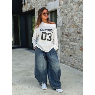 Blouse "Cowboys 03" - Blanc