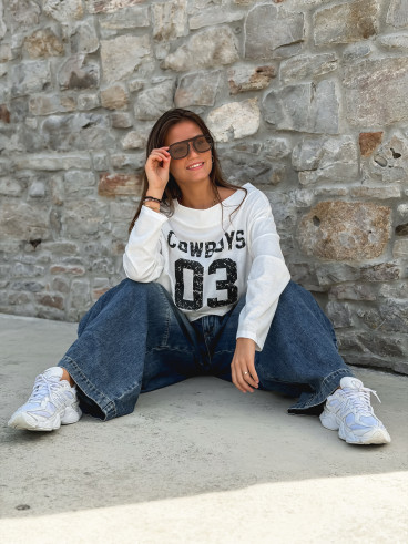 Blouse "Cowboys 03" - Blanc Blouse "Cowboys 03" - Blanc