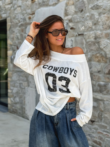 Blouse "Cowboys 03" - Blanc