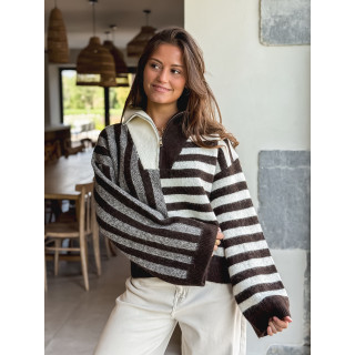 Pull à motifs Talina - Chocolat