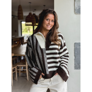 Pull à motifs Talina - Chocolat