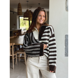 Pull à motifs Talina - Chocolat