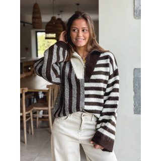 Pull à motifs Talina - Chocolat