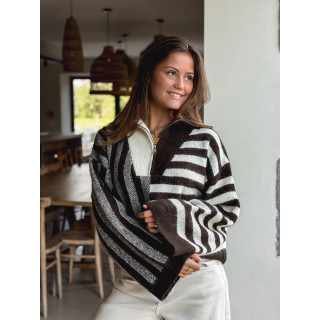 Pull à motifs Talina - Chocolat
