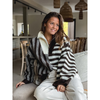 Pull à motifs Talina - Chocolat