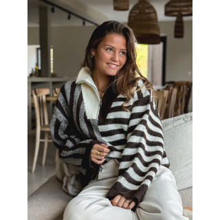 Pull à motifs Talina - Chocolat