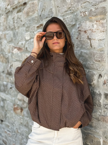 Veste à carreaux Alya - Chocolat/Beige Veste à carreaux Alya - Chocolat/Beige