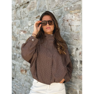 Veste à carreaux Alya - Chocolat/Beige