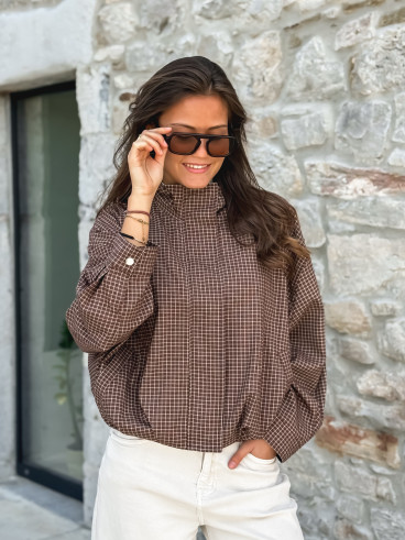 Veste à carreaux Alya - Chocolat/Beige Veste à carreaux Alya - Chocolat/Beige
