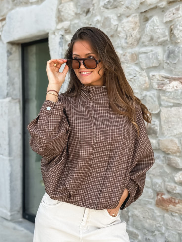 Veste à carreaux Alya - Chocolat/Beige Veste à carreaux Alya - Chocolat/Beige