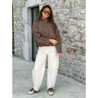 Veste à carreaux Alya - Chocolat/Beige
